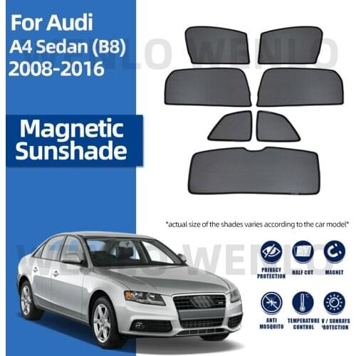 For Audi A4 Sedan B8 2008-2016 Magnetic Doors Windows Car Sun Shade Shield Sunscreen Windshield Protector