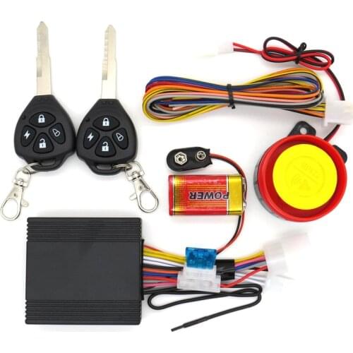 Motorbike Burglar Alarm System With Autostart Remote Engine Start Stop Controller With Key Blade Motorcycle Siren Accessories