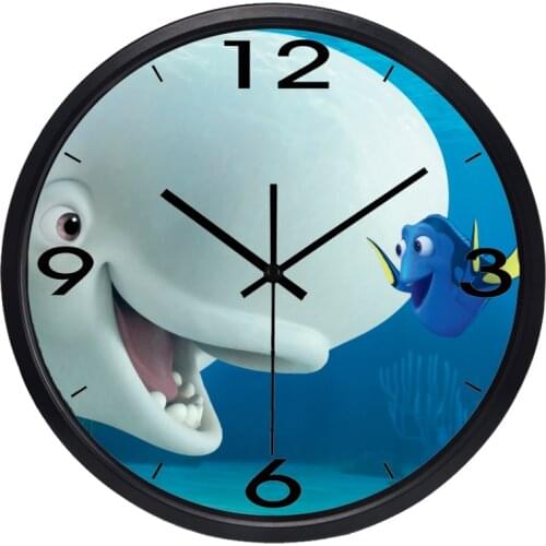 Whale Children Room Cartoon Wall Clock