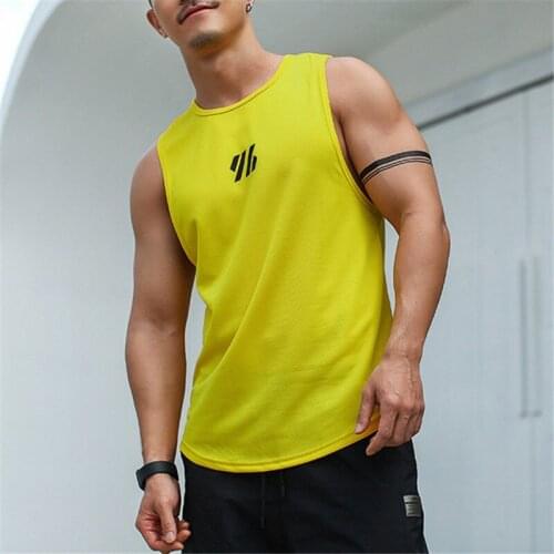 2020 NEW summer sports vest Gyms Fitness Mesh Tank Tops Joggers sleeveless Breathable tops Male Training Running Tank top men
