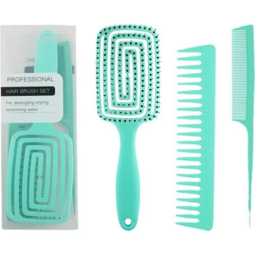 3Pc/Set Hair Scalp Massage Comb Girls Hairbrush Bristle Nylon Women Wet Curly Detangle Hair Brush for Salon Hairdressing Styling