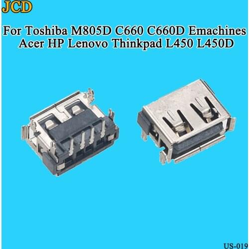JCD 2pcs Laptop 2.0 USB Jack Connector Port USB Socket For Toshiba M805D C660 C660D Emachines Acer HP Lenovo Thinkpad L450 L450D