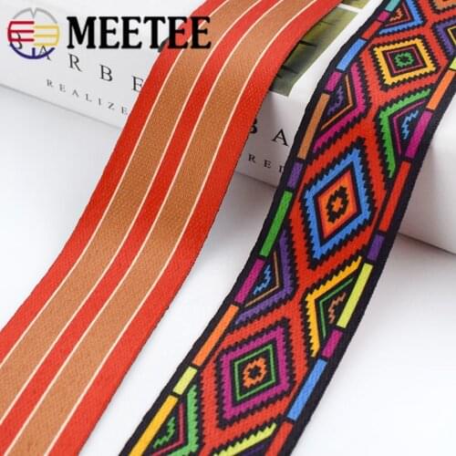 4Meters 38mm Fashion Printed Ethnic Jacquard Webbing Bags Strap Belt Ribbon DIY Textile Clothing Belt Decor Sew Accessory