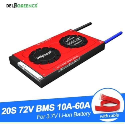 With balance 24S 30A 40A 50A 60A 84V PCM/PCB/BMS for 3.7v 18650 Li-Po LiNCM Battery Pack on scooter ebike ups