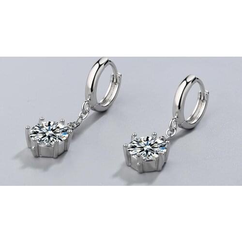 Long Tassel Bling Glitter Luxury Cubic Zirconia 925 Sterling Silver Hoop Earrings For Women Fashion Trendy Jewelry Gift