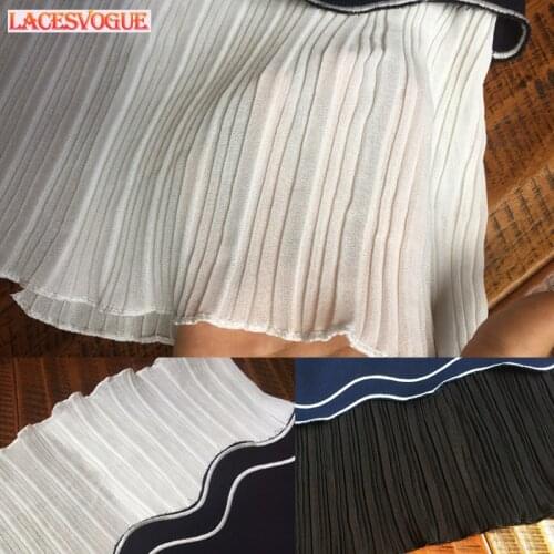 3Meters 17cm Mesh Fold Lace Fabric Garment Needlework Sewing Patchwork DIY Handmade Accessories Dress Decoration 565