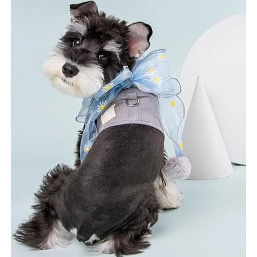 Mesh Cloth Polyester Cotton Small Medium Dog Cat Harness Set Pet Supplies