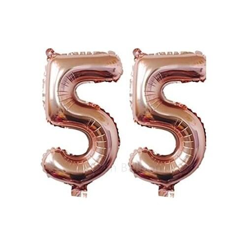 Balloons number 55 rose gold lot of two number 5 balloons of 100 cm 40 inch perfect decoration for party 55 birthday
