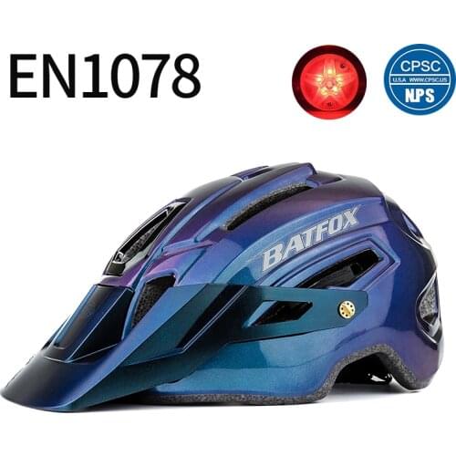 BATFOX Bicycle Helmet Men Women Bike Helmet with Safety Taillight helmet Road MTB Bike Helmet Breathable helmet bike equipmen