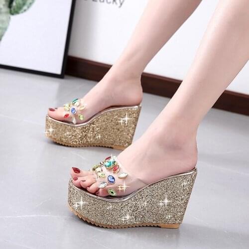 Flip Flops Women Slippers Super High Heels Platform Shoes Comfortable Wedges Beach Shoes Rivet Sandals Summer Chunky Shoes Woman