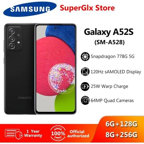 Samsung Galaxy A52s SM-A528 5G Smartphone SDM 778G Processor 120Hz FHD+ sAmoled Display 12 Band Support 4500mAh Battery Phone