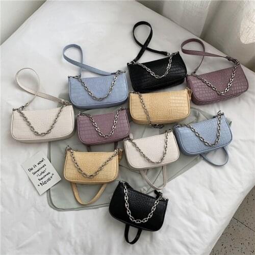 Fashion quality womens handbags crocodile pattern one shoulder messenger bag womens designer PU leather handbag crossbody bag