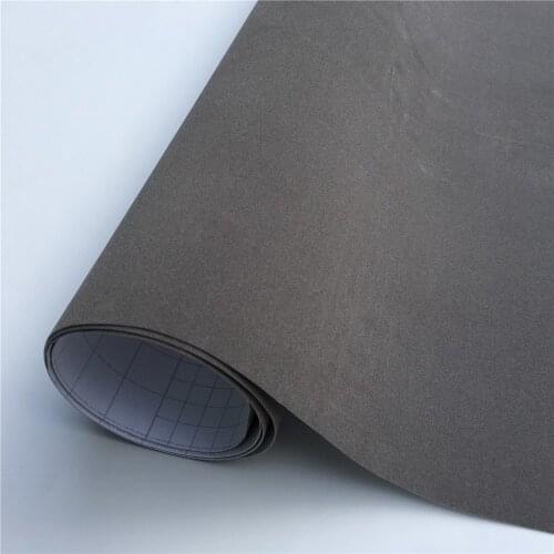 Gray Suede Vinyl Wrap Vehicle Wrapping Film Bubble Free For Auto Film Car Sticker Console Computer Skin Cover