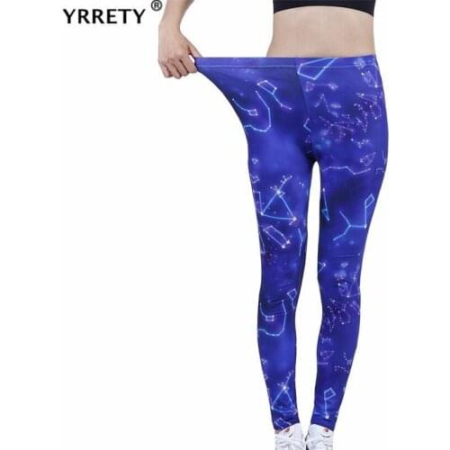 YRRETY Women Yoga Leggings Soft Female Workout Ankle-Length Pants For Gym Sports Fitness Sapphire Star Pattern Printing Bottom