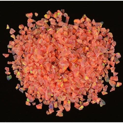 1mm-35mesh OP25 alizarin crimson synthetic opal raw material irregular crushed/chips/powder filler for art decoration in 8 sizes