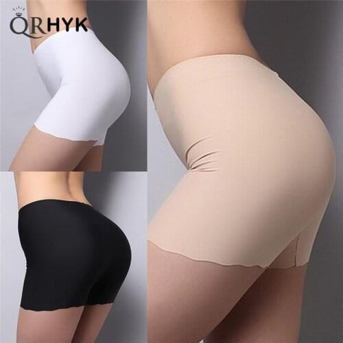 1pc Free Size 3 Colors Summer Underwear Shorts Sexy Silk Ice Pants White/Black/Nude Women Safety Short Pants Gifts For Women