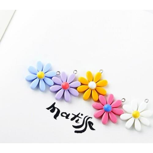10pcs/pack Flower Resin Charms Earring Pendant DIY Craft fit for Bracelet Jewelry Finding Handmade 28*34mm
