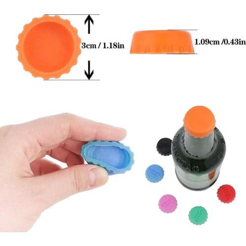 12Pcs/Set Silicone Beer Bottle Cap Reuse Practical Colorful Leak Free For Wine Beer Beverage Bottle Novelty Sealer Stopper Cover