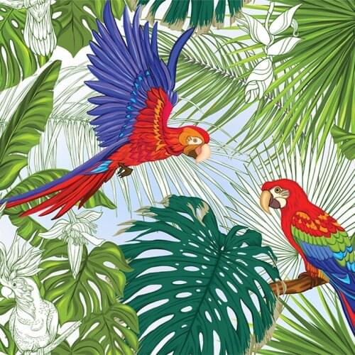 145cm*100cm polyester chiffon fabric dress flamingo art pattern custom printed thin shirt sewing fabric T5