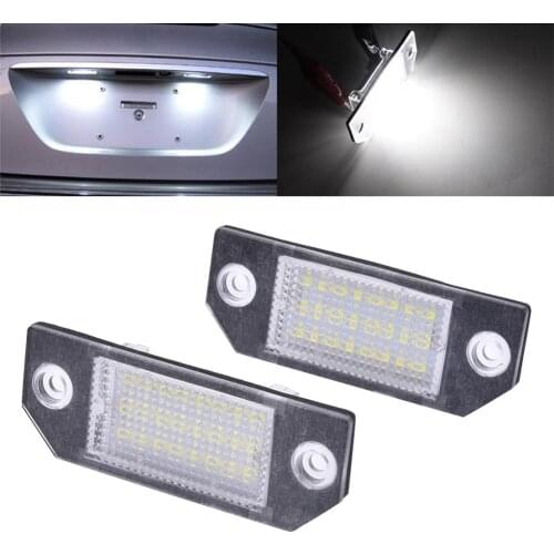 2PCS DC12V Car LED License Number Plate Light Lamps 6W 24 LED White Light Fit For Ford Focus 2 C-Max License Number Plate