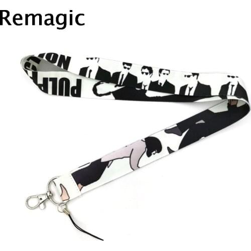 20pcs Pulp fiction Neck keychain necklace Anime Cartoon Neck Strap Lanyard ID badge holder Keychain Lanyards