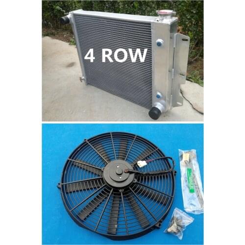 4 Row Aluminum Radiator + Fan For Jeep Wrangler TJ YJ V8 chevy engine & Conversion 1987-1995 87 88 95 97 00 01 02 High Quality
