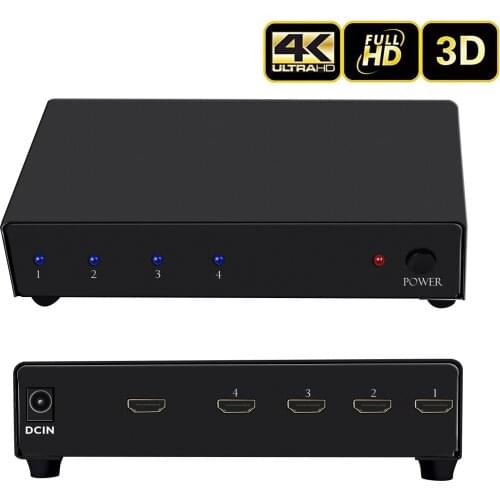 4K X 2K Splitter Full HD 1080p Video HDMI-Compatible Switch Switcher 1X4 Dual Display For HDTV TV DVD AV PS3 Xbox