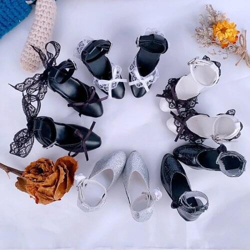 New 60 Cm Doll Accessories BJD1/3 Fashion Female Stiletto Shoes Pointed Toe Shoes Princess Shoes Lace High Heel Doll Toy Gift