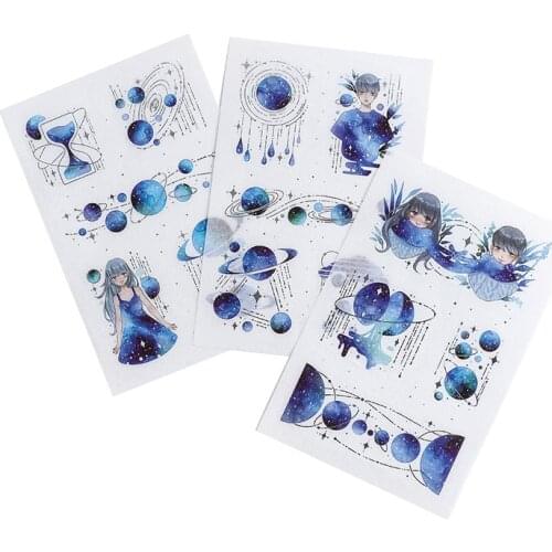 3 pcs/lot Cute Star Decorative Scrapbooking Paper Stickers Bullet Journal Kawaii Handmade Diary Sticker Japanese Stationery