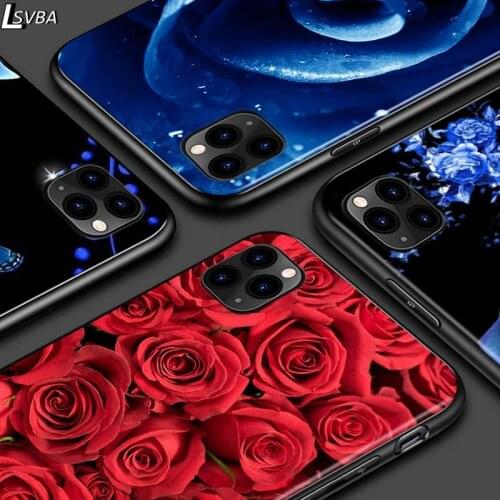 Large swath of pink flowers For iPhone 12 Pro Max Mini 11 Pro XS Max X XR 6S 6 7 8 Plus 5S Bright Black Phone Case