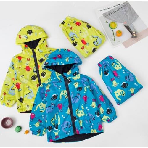 LZH Children Clothing Autumn Winter Boys Clothes Waterproof Raincoat Jacket+Pants Outfits Kids Sport Suit For Boys Clothing Sets