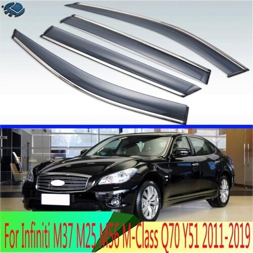 For Infiniti M37 M25 M56 M-Class Q70 Y51 2011-2019 Plastic Exterior Visor Vent Shades Window Sun Rain Guard Deflector 4pcs