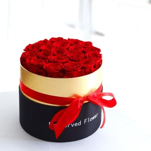 Preserved Roses Eternal Real Rose in Round Box Without Fragrance MINI S/M/L Birthday Valentines Day Gift HER Dropshipping Home