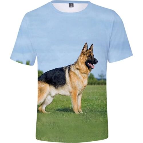 Creative Dog lovers german shepherd Kids t shirt Fashion Design Children T Shirt Men/Boys Comfortable Soft children Clothing