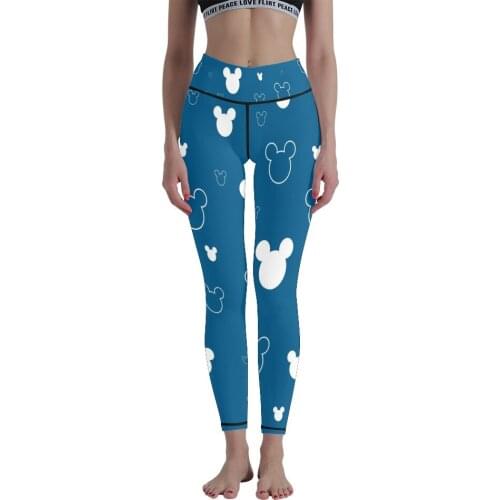 Summer Plus Size 3D Cartoon Print Womens Sports Yoga Pants High Waist Leggings Fitness Running Tight Leggings Fitness Pants