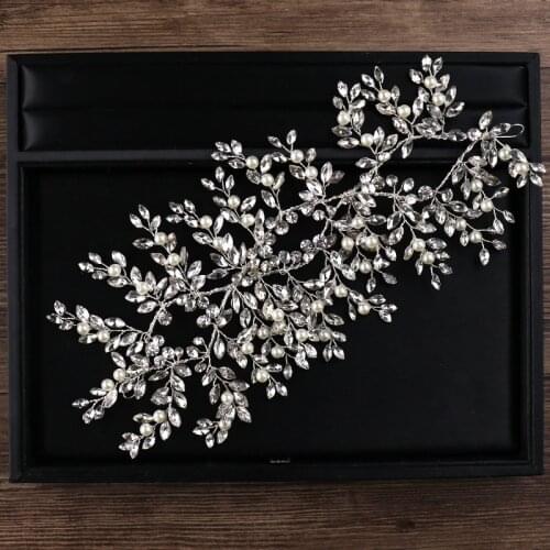 Fashion Bride Hair Band White Crytal Headband Wedding Bridal Hair Accessories Tiara Ornaments Wedding Headbands For Bride