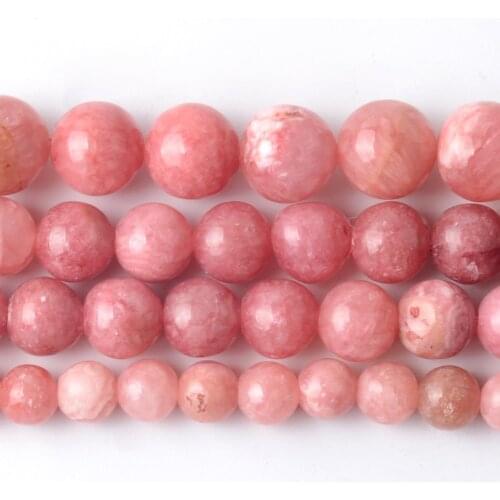Natural Red Rhodonite Stone Round Loose Spacer Beads For Jewelry Making DIY Bracelet Handmade 4/6/8/10/12mm