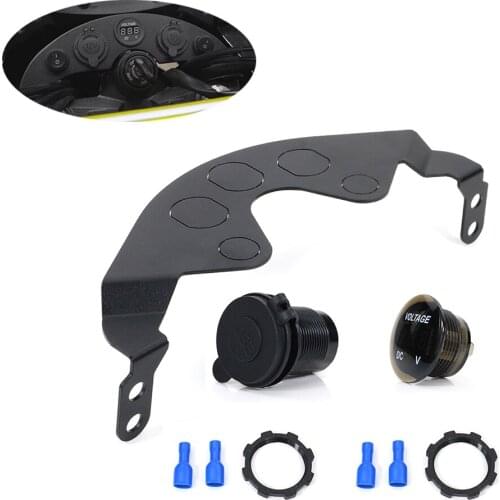 Motorcycle Lower Dash Panel Aftermarket Fit For Kawasaki KLR650 2008-2018 KLR 650 Double USB Waterproof Socket 12V Voltmeter