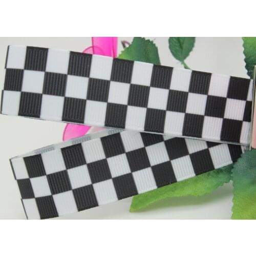New 7/8'' Free shipping grid runway printed grosgrain ribbon hairbow diy party decoration wholesale OEM 22mm H710