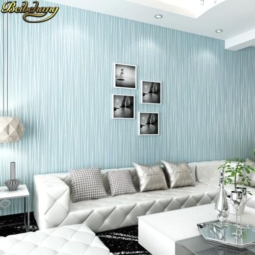 Beibehang wallpaper roll Thin Flocking Vertical Stripes Wallpaper For living room Sofa background wall paper mural wall paper