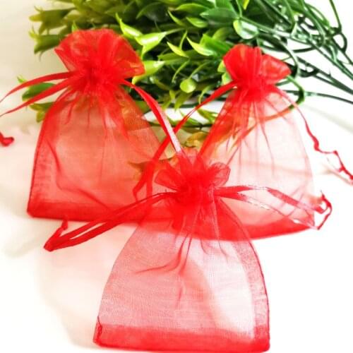 Wholesale Red Small Jewelry Pouch Bag Drawstring Bag Bulk Jewelry Gift Bag Christmas Goodie Bags Birthday Party Gift Bag Pack