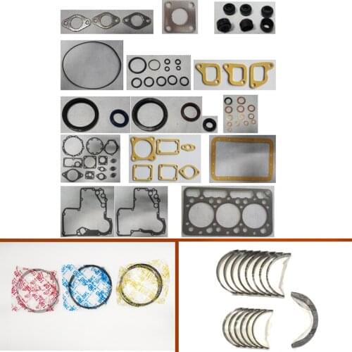 Engine complete overhaul full gasket set kit main crankshaft connecting bearing piston ring for Kubota engine : 3D75 D950