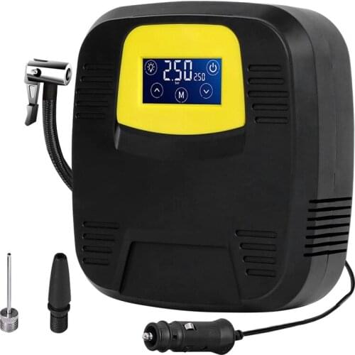 NEW-Portable Tire Inflator for Car Air Compressor Tire Inflation Compressor DC12V LED Lights for Car LED Press Screen