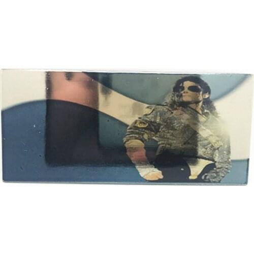 The glossy printing white K zinc alloy belt buckle Michael Jackson memorial