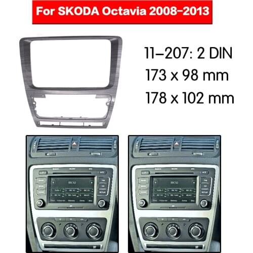 Car Radio frame Audio Fascia For SKODA Octavia 2008 - 2013 Car Stereo Radio Fascia Panel Installation Adapter DVD player Frame