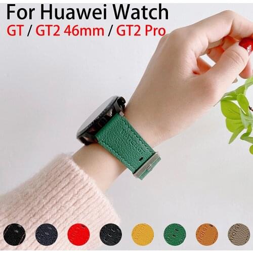 Watch Band 22mm Genuine Leather Strap For Huawei GT 2 GT2 Pro Watch Strap Replacements Honor Magic 1 2 46mm Watch Mens Strap