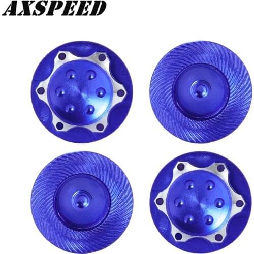 AXSPEED 4PCS 1:8 Self Lock Nuts Aluminum Alloy Self-Locking Hex Nuts Locknut Slip Lock Nut for 1/8 RC Model Car Tools