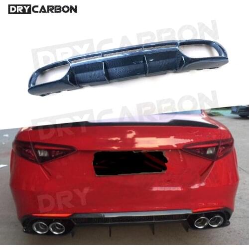 Carbon Fiber Rear Lip Diffuser Spoiler for Alfa Romeo Giulia Standard 2017-2020 QV style Rear Bumper Spoiler Car Styling FRP