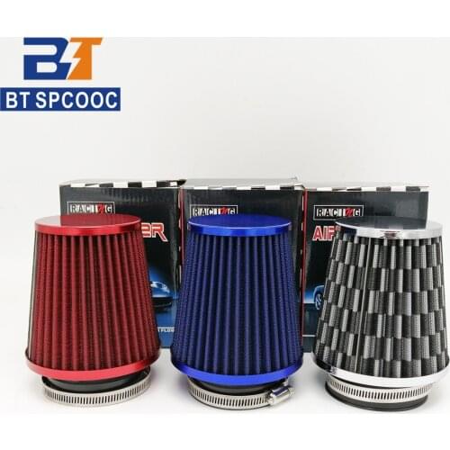 Universal Car Sport Racing Power Car Air Filters Performance 76mm/3.0 Inch High Flow Cold Air Filter Red Blue Carbon Silver