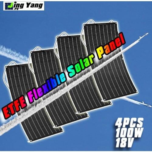 High efficiency BLACK ETFE semi flexible solar panel 100W 18V Monocrystalline solar cell for RV/boat/car 200W 300W 400W Panel